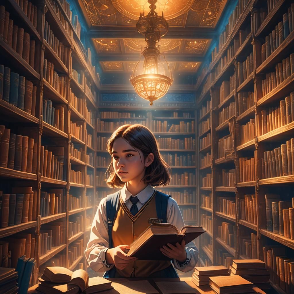 Mystical Library: Girl in School Uniform