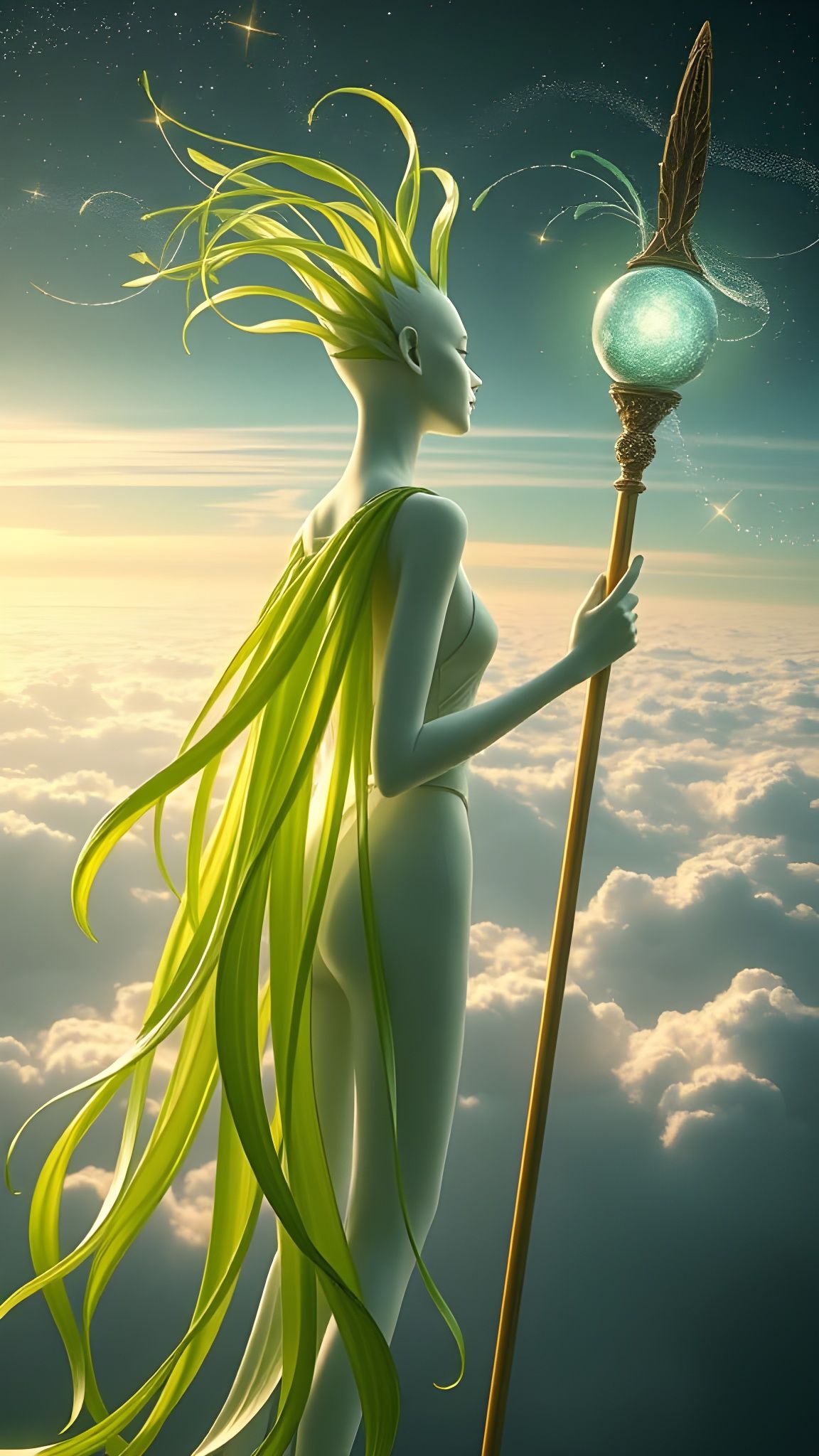 Luminous Celestial Leek, Radiant Fantasy Creature