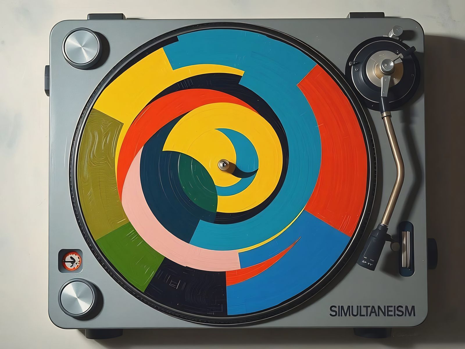 Abstract Turntable with Orphism Vinyl Record