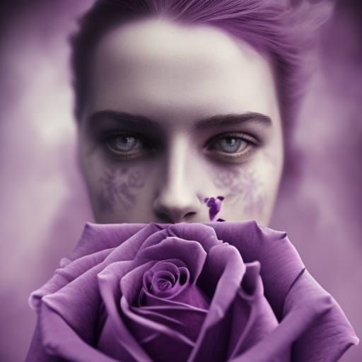 Majestic Purple Rose Knight Portrait