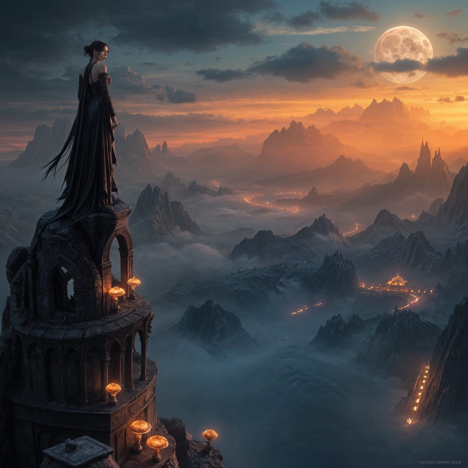 Detailed Vampire in Fantasy Concept Art Style