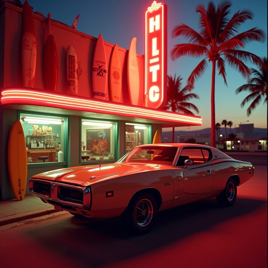 1972 Dodge Charger in Neon Miami Sunset