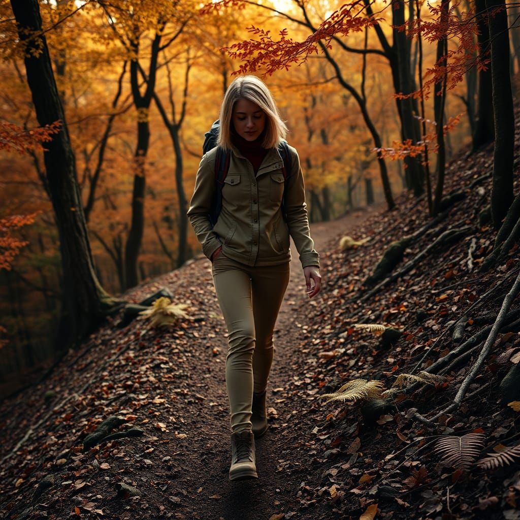 Autumn Hike in Photorealistic Cinematic Style