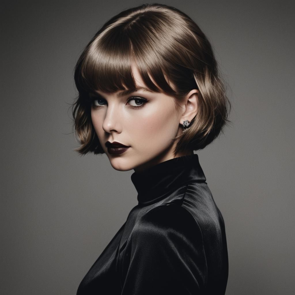 Taylor Swift Portrait in Vintage Hollywood Glamour Style
