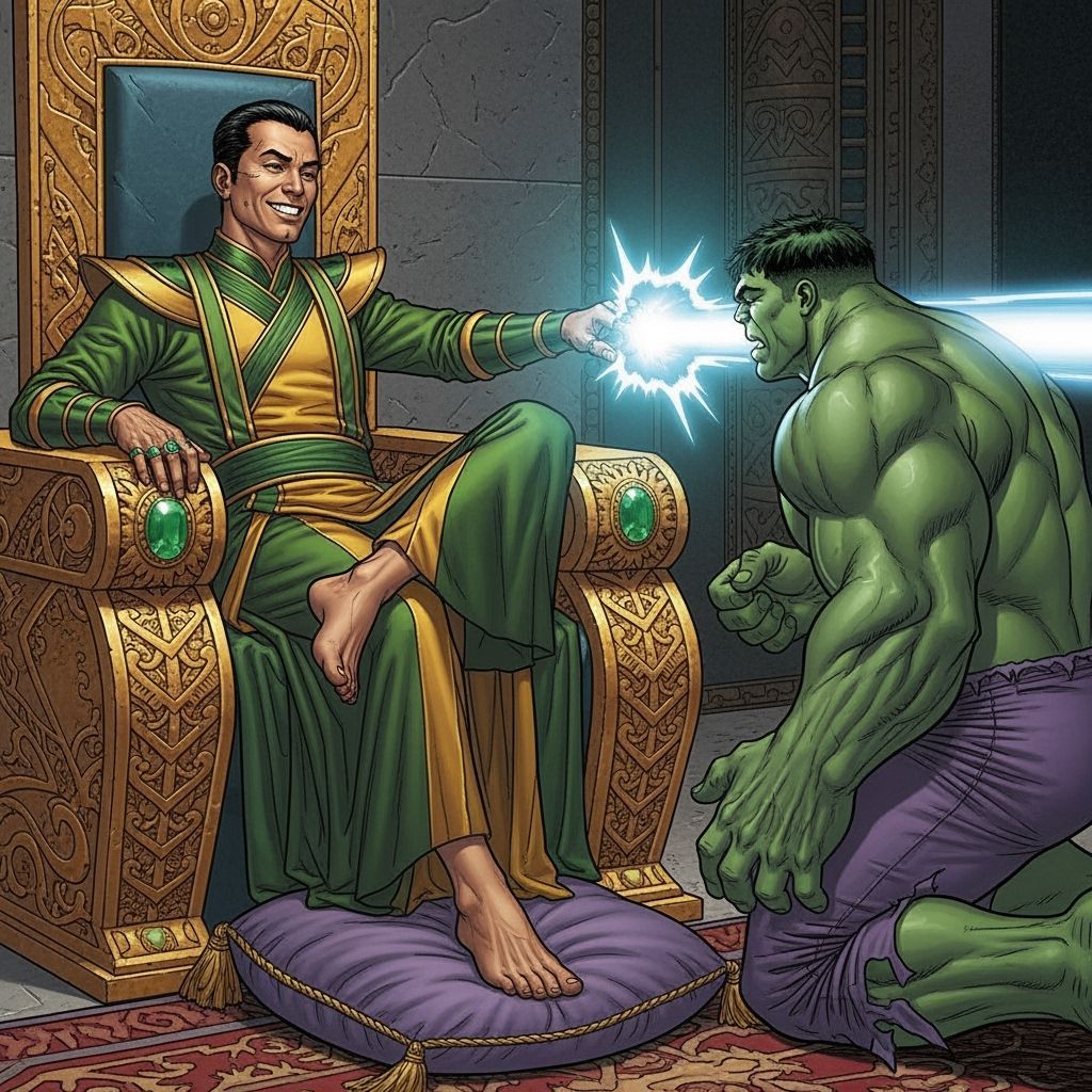 Mandarin Knocks Down The Incredible Hulk