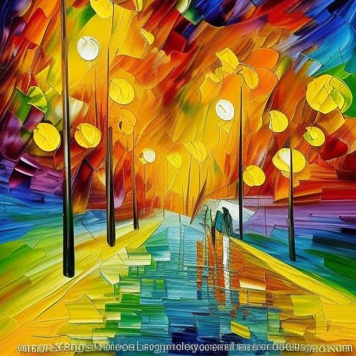 Expressionist Oil Painting of Life in Impasto Style