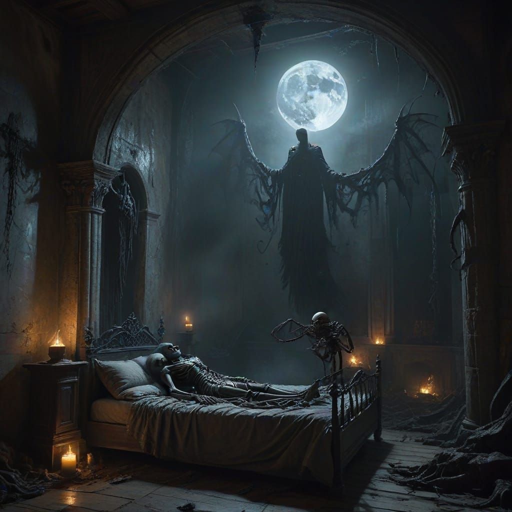 Ancient Castle Bedroom in Haunting Hyper-Realism