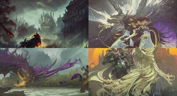 Dragon Leaps Through Explosive Smoke: Dark Fantasy Art