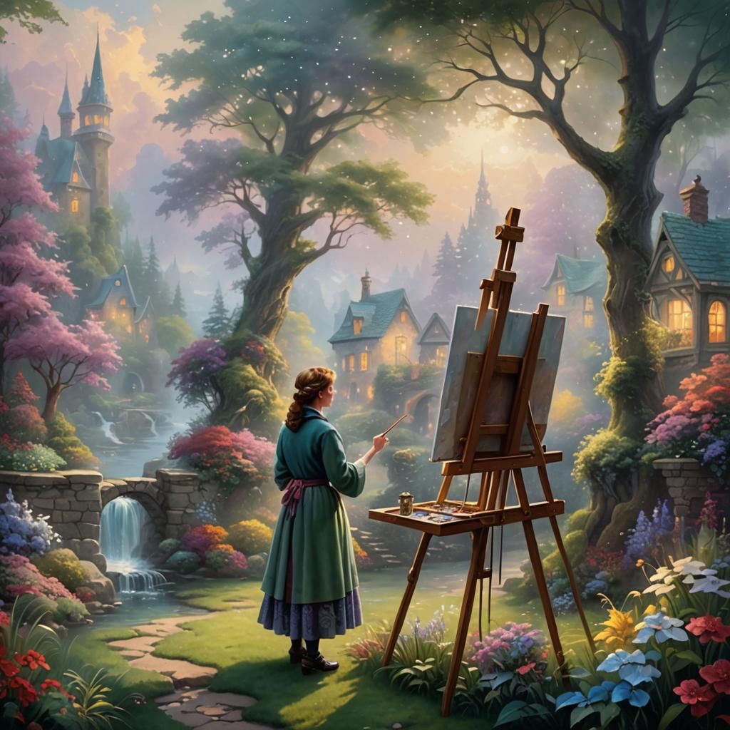 Dreamy Artist Painting: Ethereal Fantasy Art