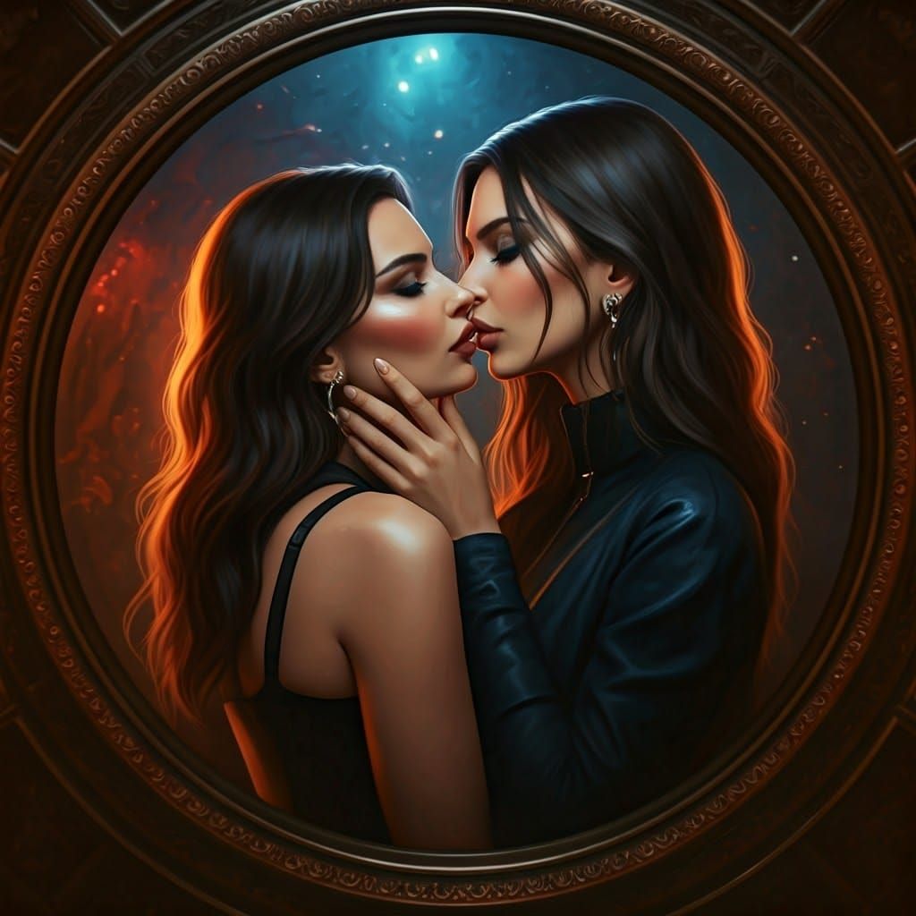 Emily Ratajkowski Portrait with Heavy Makeup, Fantasy Art