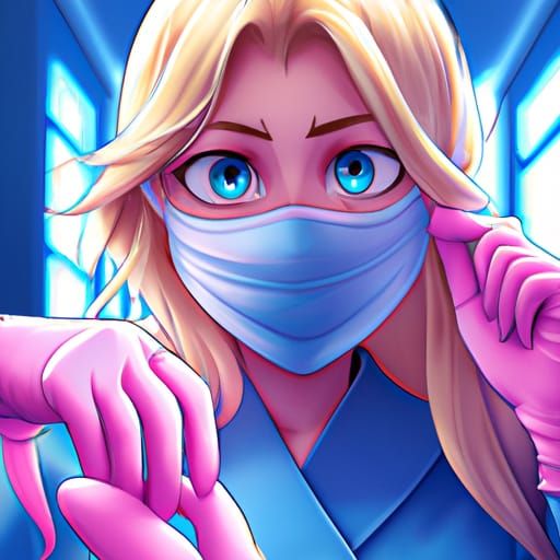 Female Dentist Illustration in Anime Key Visual Style