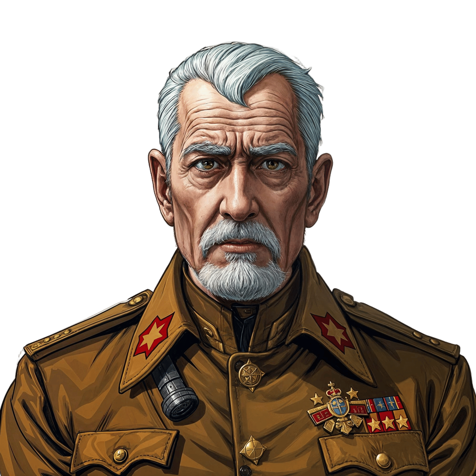 Decisive General Portrait in Anime Style