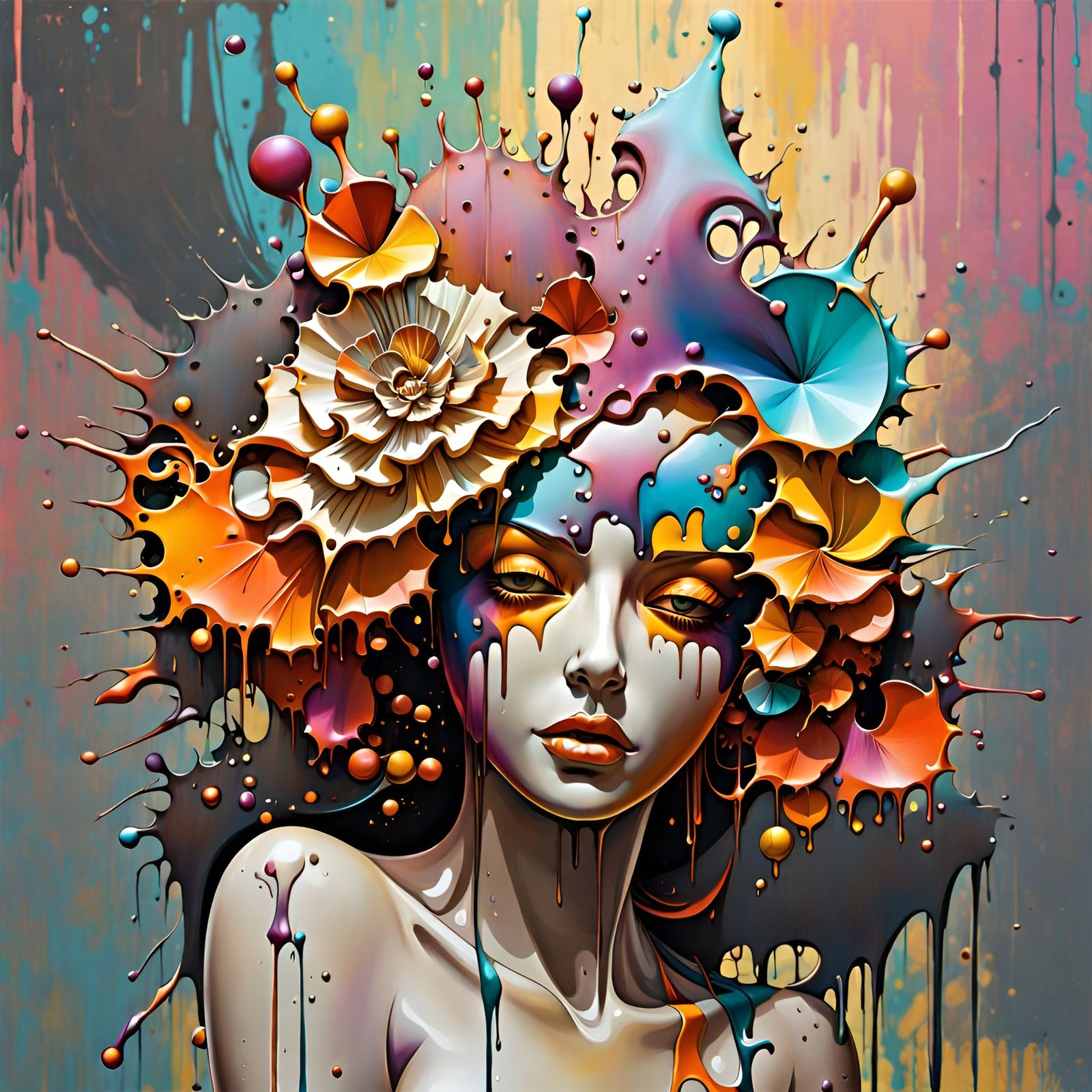 Colorful Corroded Metal Graffiti Art