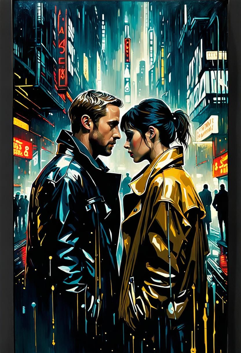 Blade Runner Lovers: Hyperrealistic Mixed-Media Photography