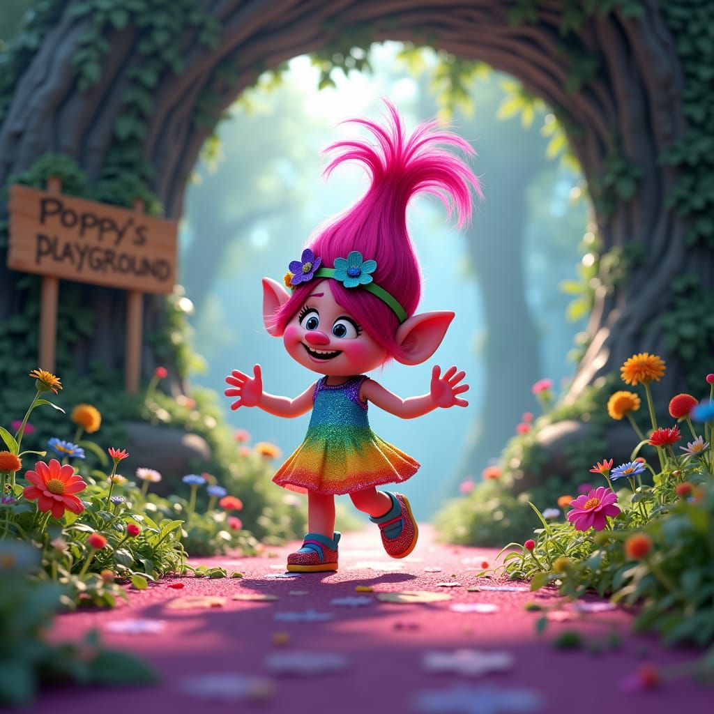 Princess Poppy Dancing in a Psychedelic Forest