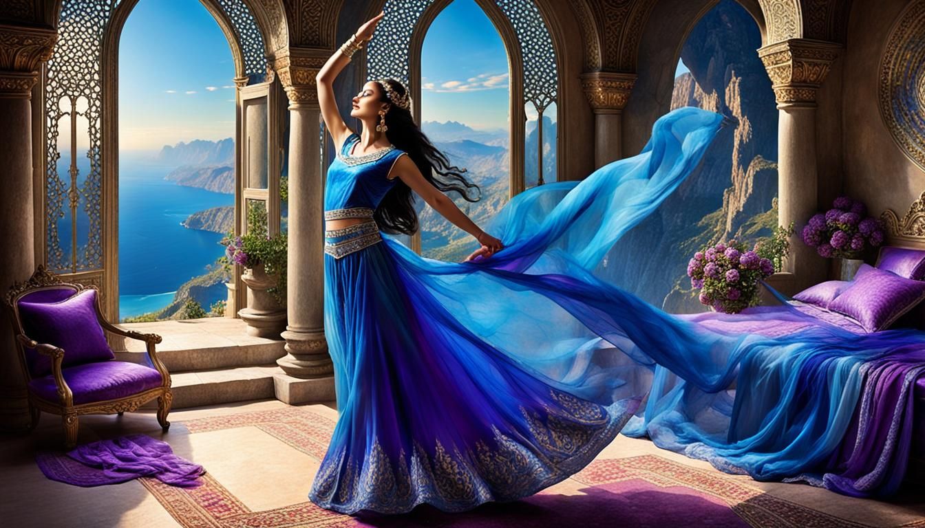 Paradise Vision: Persian Dancer's Spiritual Treasure