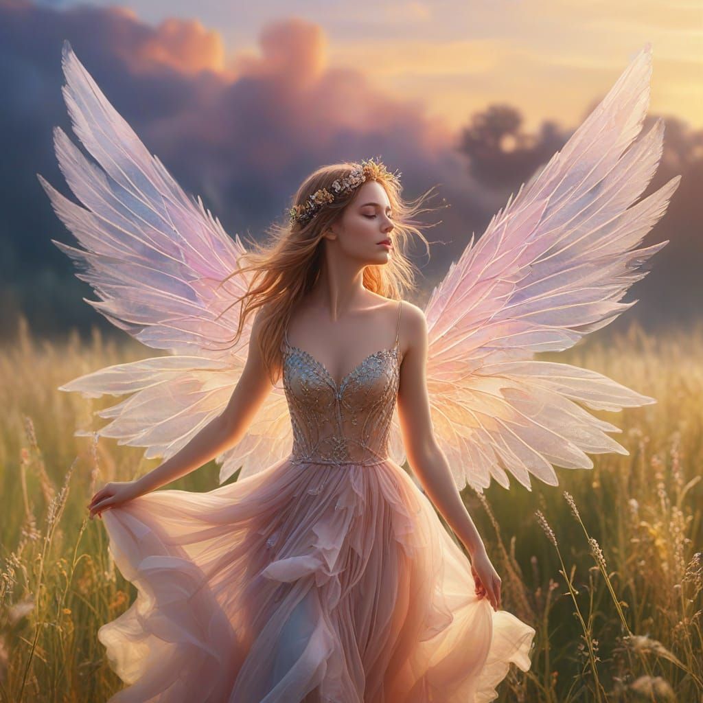 Dreamy Fairy in Impressionist Fantasy Art