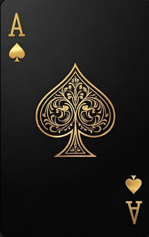 Sleek Modern Playing Card in Gold and Black