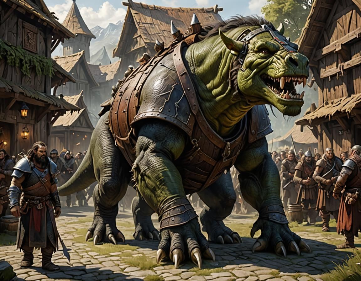 Gargantuan Reptile Beast of Burden in Orc Caravan