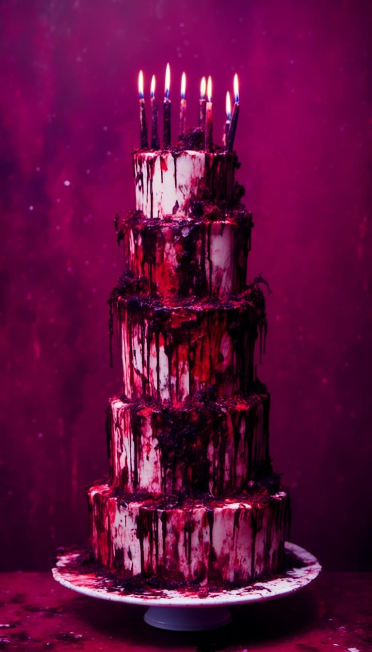Macabre Birthday Cake with Candles