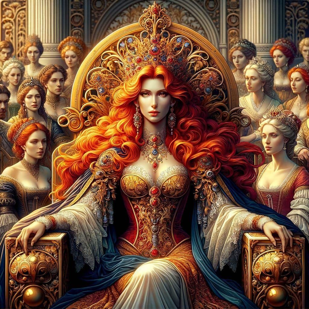 Queen with her Ladies in Waiting