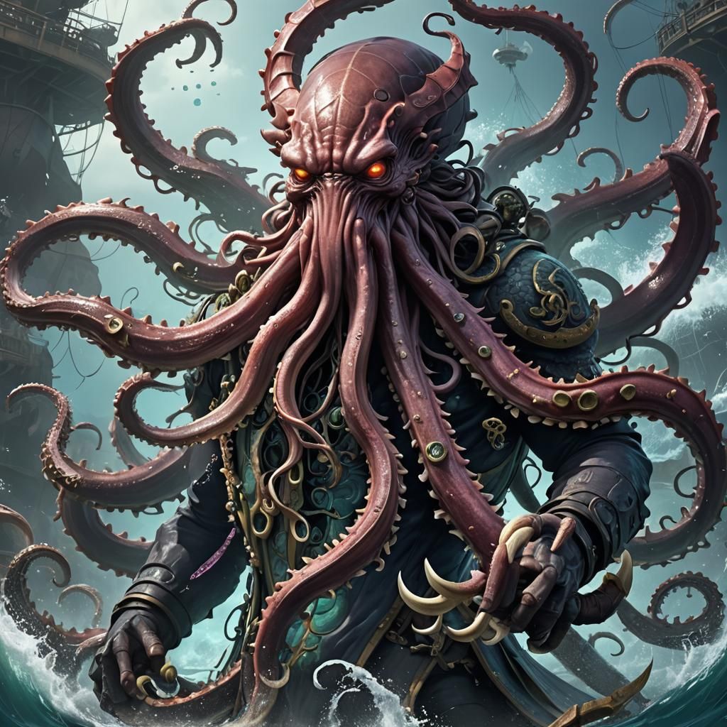 Mighty Kraken in 3D Anime Art Style