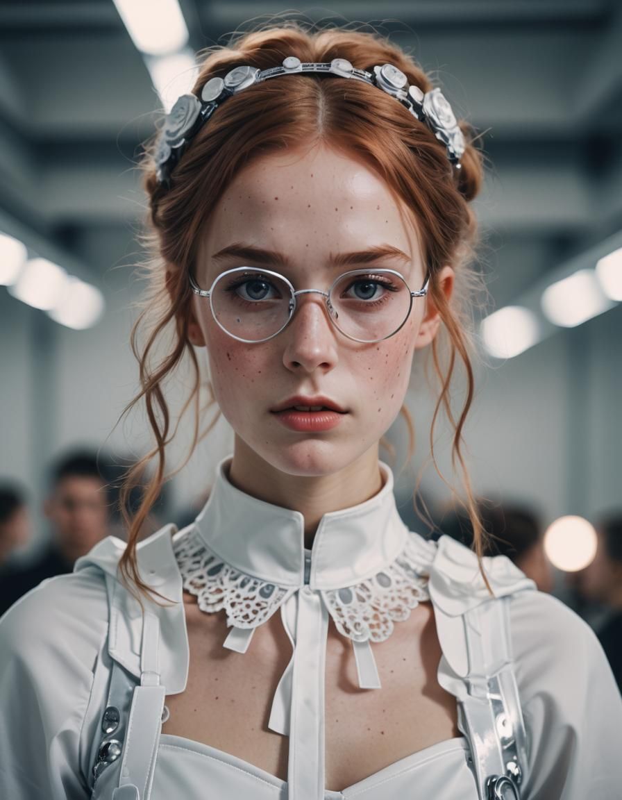 Futuristic Maid on High Fashion Runway