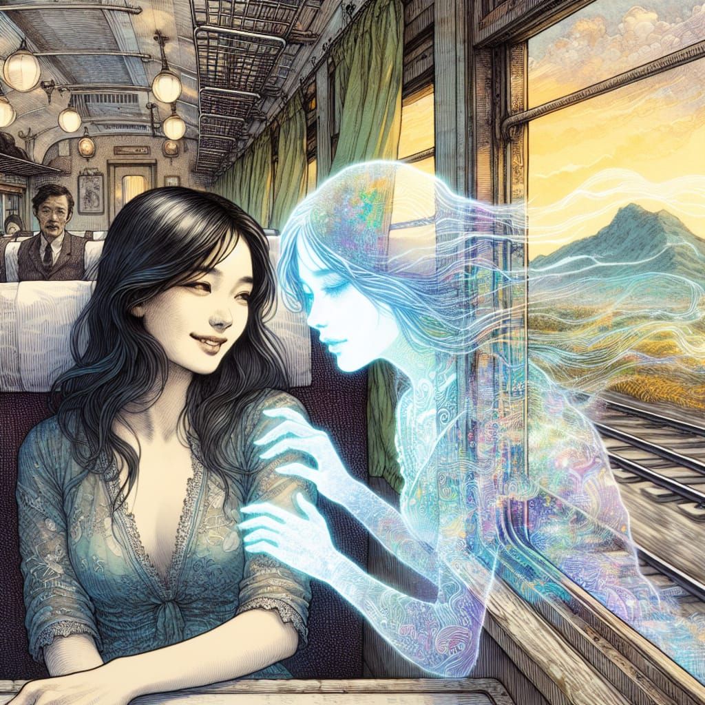 Loving Ghostly Embrace on a French Train