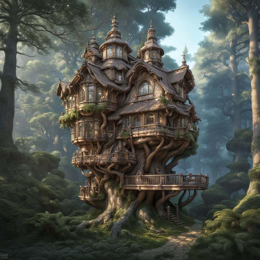 Owl Head Treehouse in Magical Woods