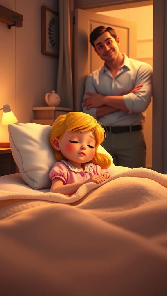Cozy Bedroom Scene in Disney Pixar Style