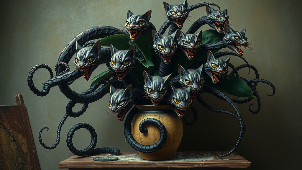 Grotesque Houseplant Blooms Evil Cat Heads