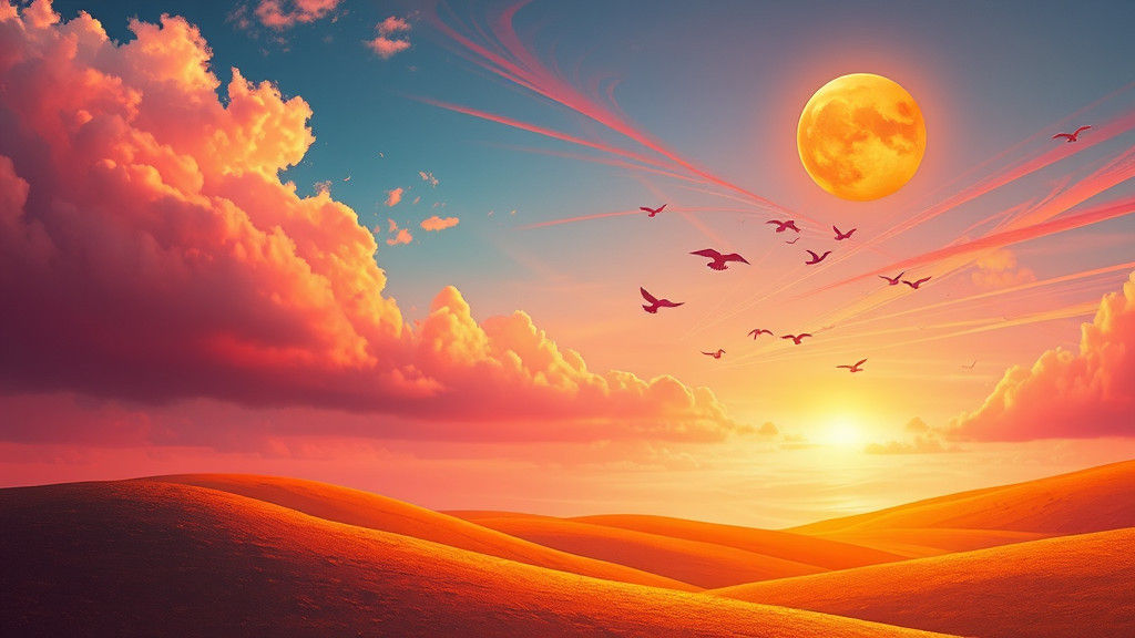 Ethereal Landscape in Pink and Orange Hues