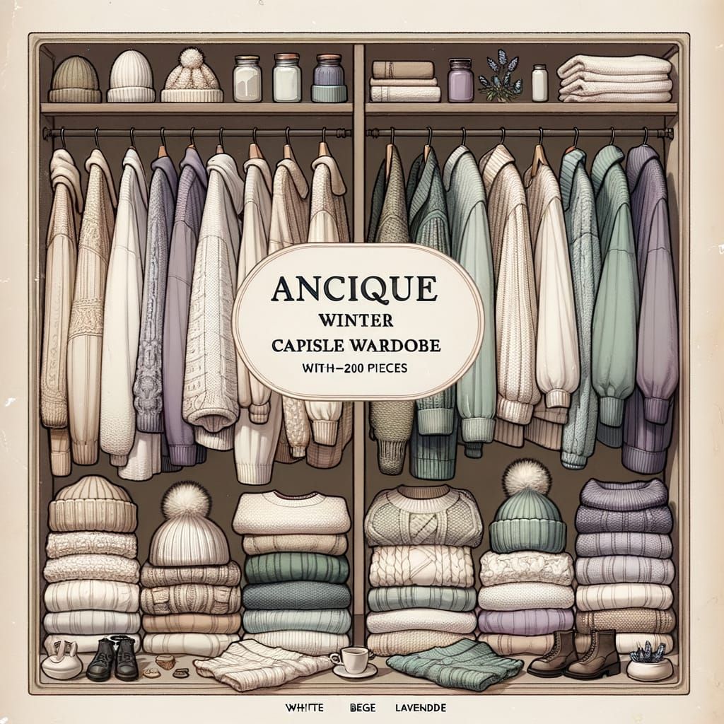 Antique Winter Capsule Wardrobe in Soft Cool Tones