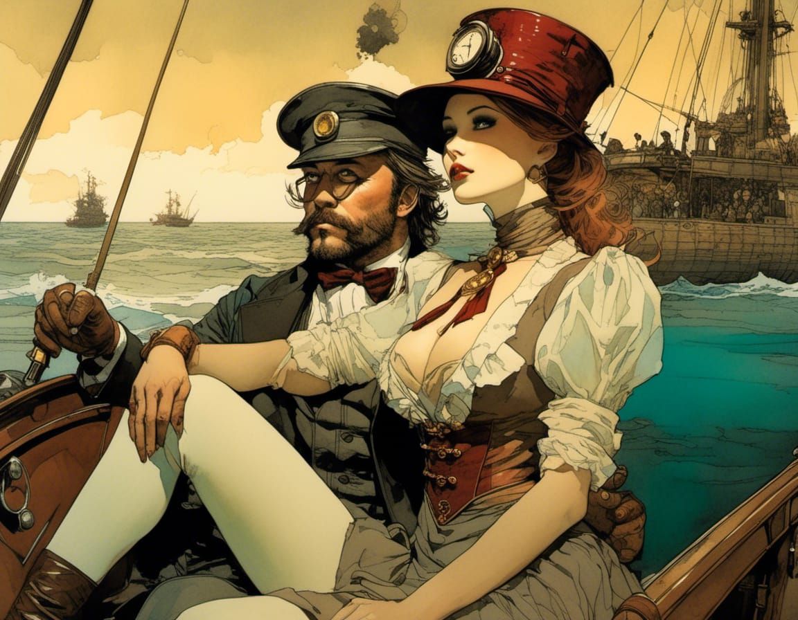 Steampunk First Date with Sea View