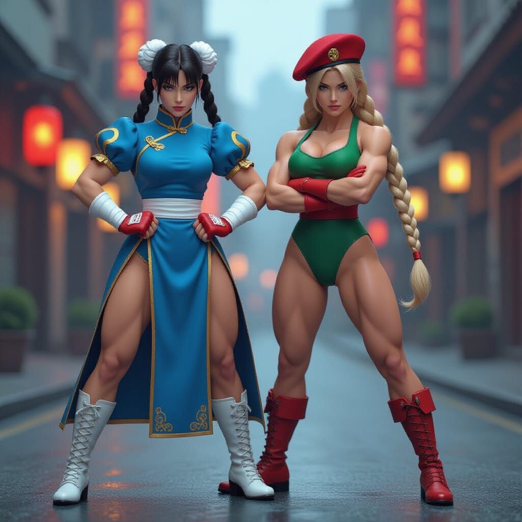 Chun-Li and Cammy White: Hyper-Realistic 8K Portrait