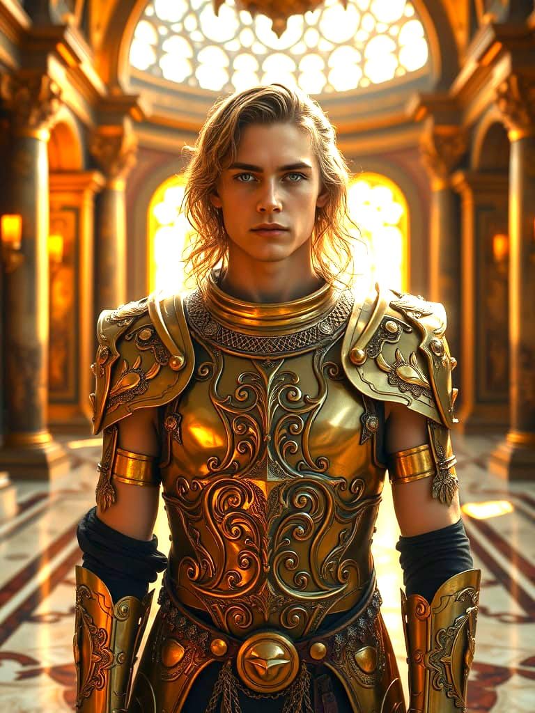 Regal Prince in Golden Armour, Majestic Throne Room