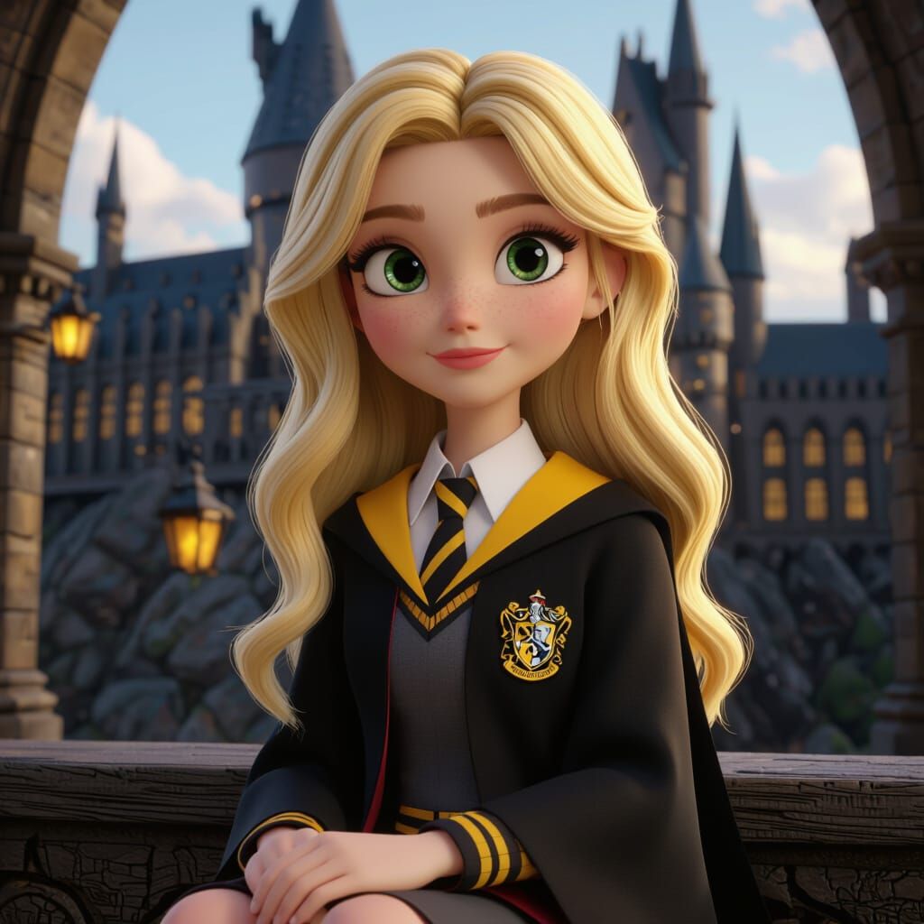 Ravenclaw Student at Hogwarts: Disney Pixar Style