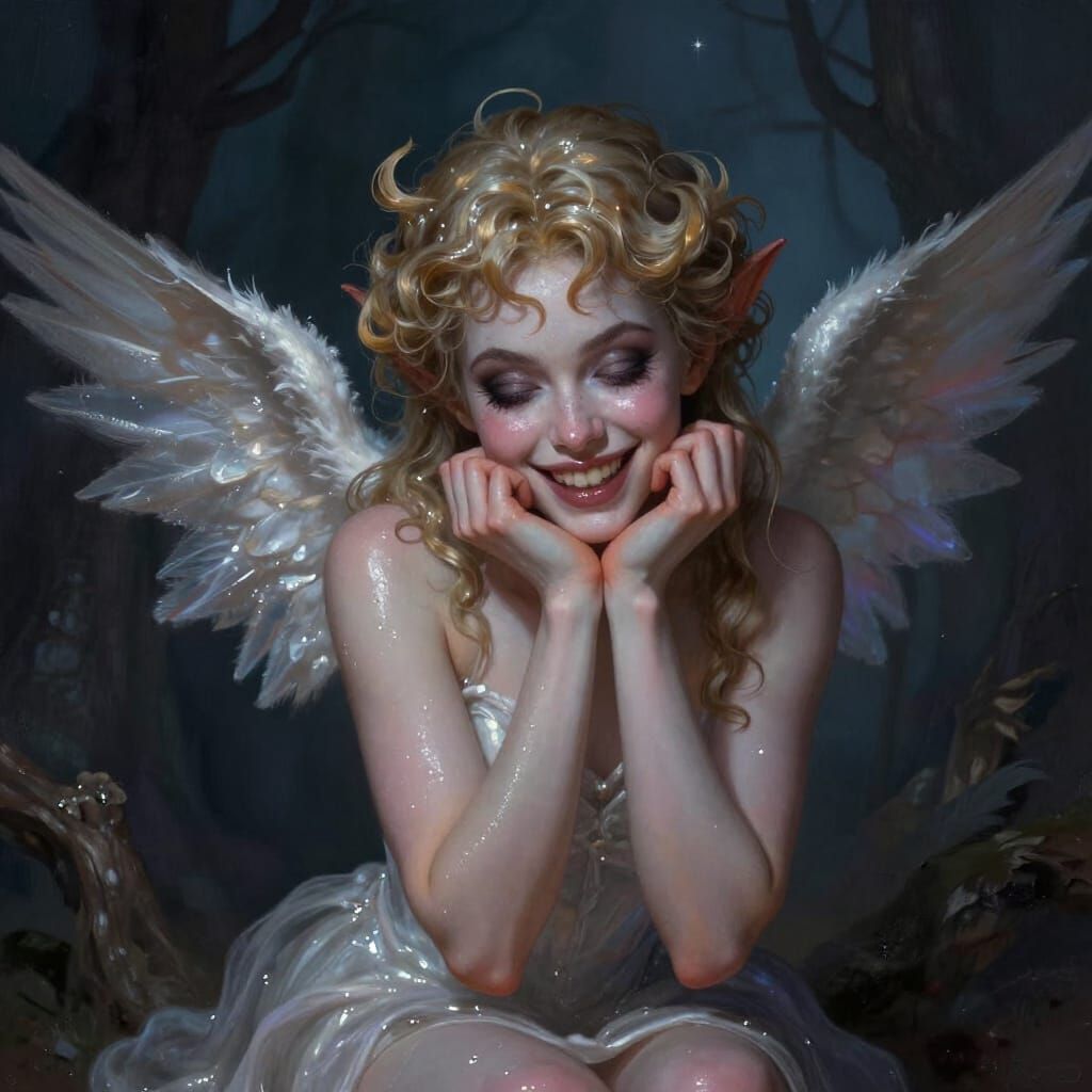 Devious Femboi Cherub Imp in Digital Painting Style