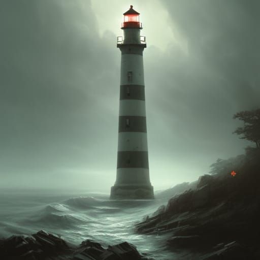 Fantasy Lighthouse Scene in Detailed Digital Art