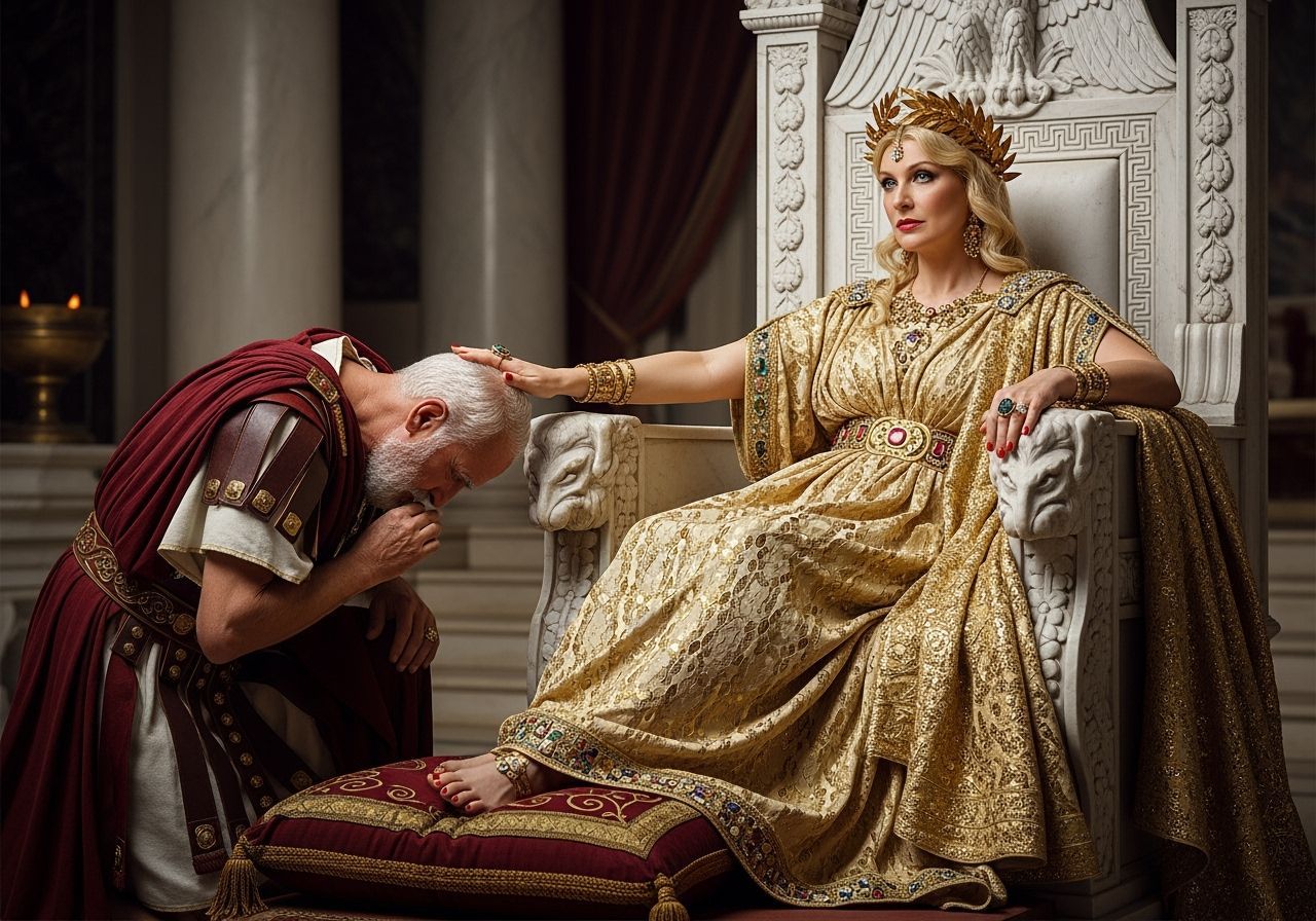 Empress Messalina on Her Throne in Ancient Rome