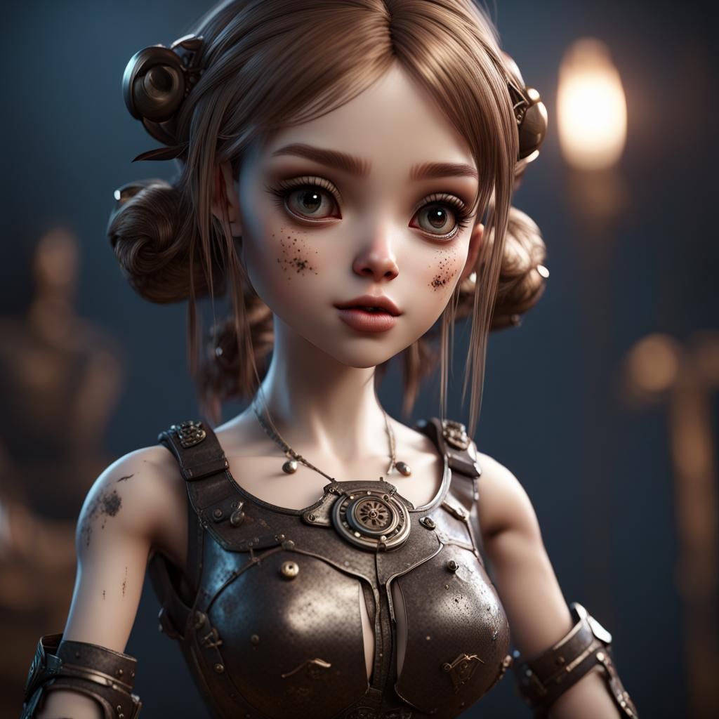 Articulated Doll in 3D Cinematic Style