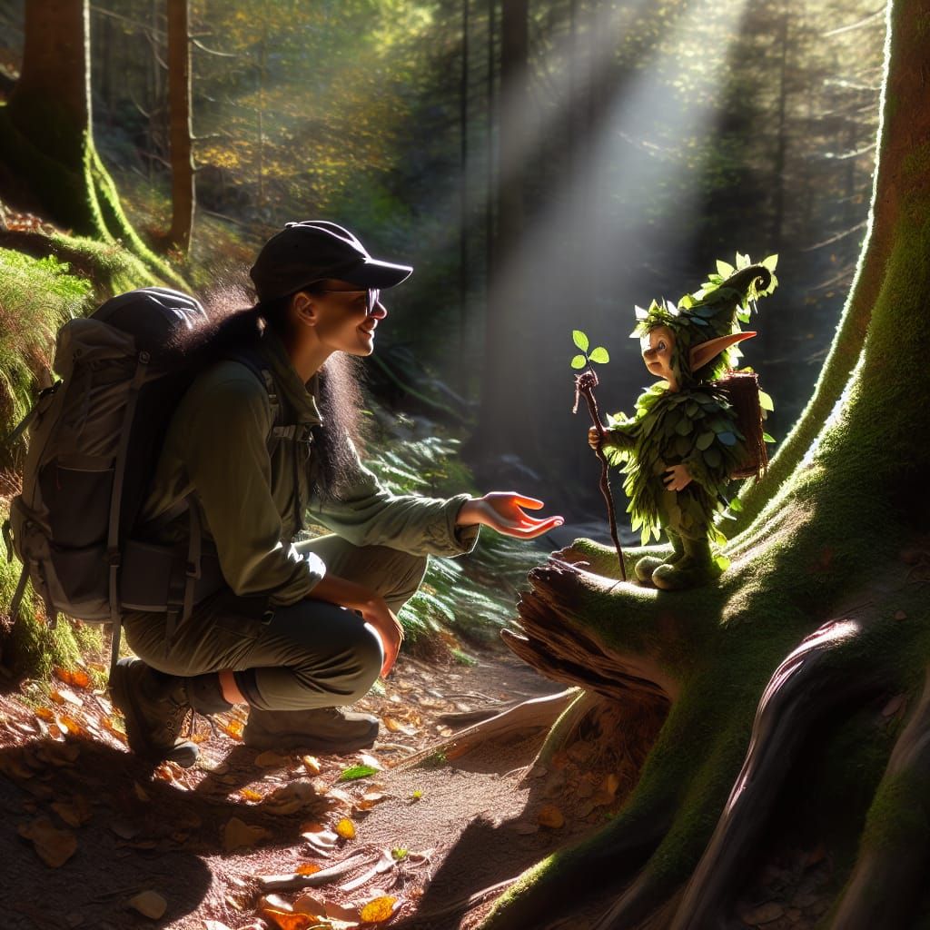 Enchanting Forest Encounter with a Mystical Elf