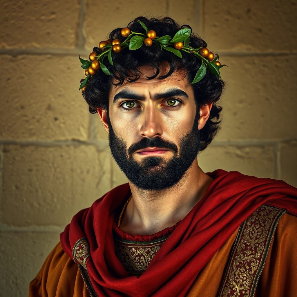 Roman Emperor Constantine the Great in Resplendent Green Lau...