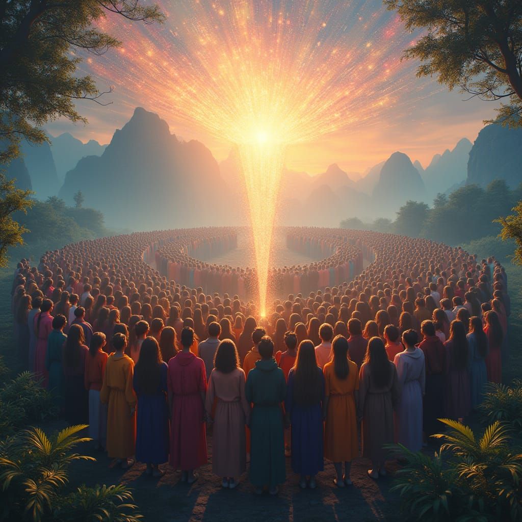 United Strength: 60 Friends Stand Together in Harmony