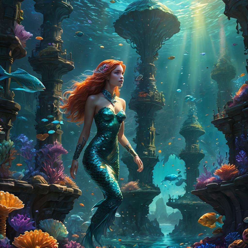 Atlantis Metropolis: Mermaid and Merman Concept Art