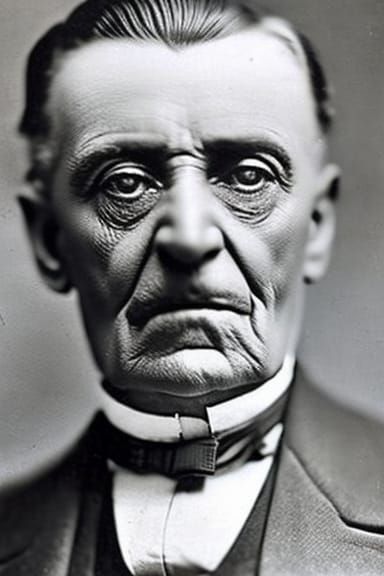 Eerie Vintage Photograph of an Evil Banker