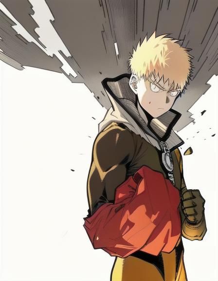 Saitama in Comic Book Art Style