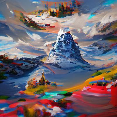 Detailed 8k Painting of the Matterhorn