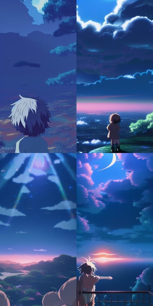Ghibli-Style Anime Key Visual in Cosmic Art
