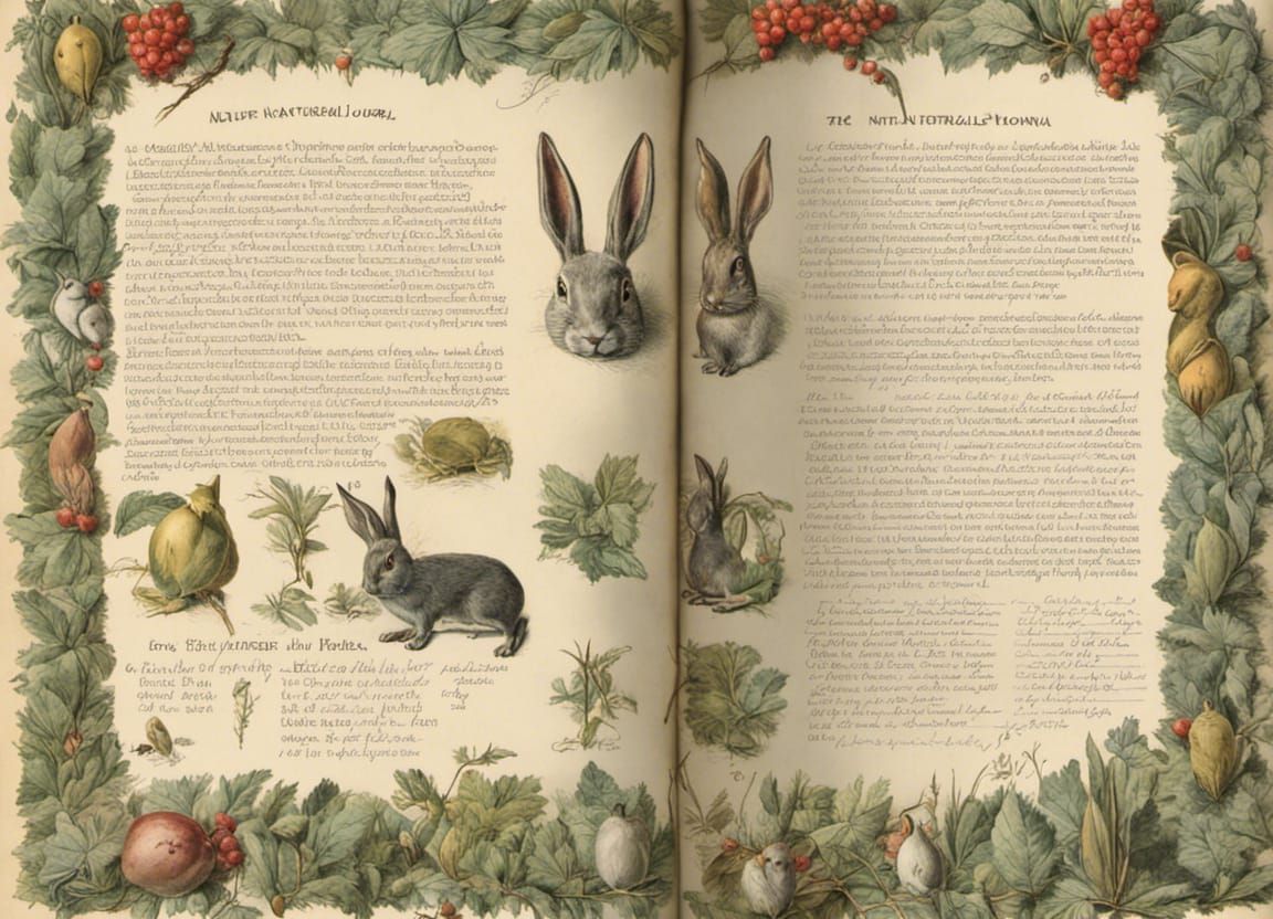 Naturalist Journal Page: Rabbits and Berry Bushes